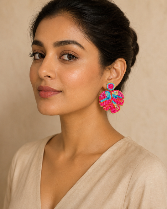 Summer Bloom Hand-Beaded Earrings