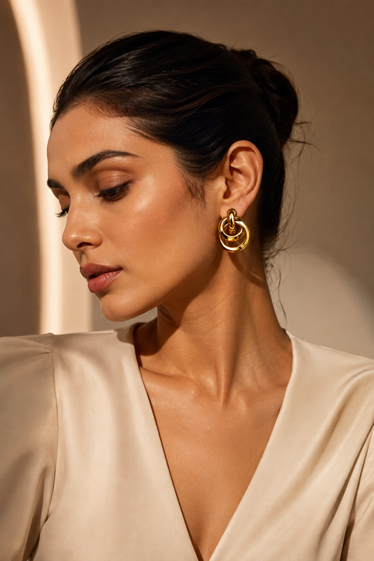 Contemporary Link Drop Earrings