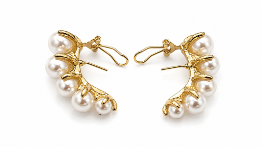 Pearl Vine Gold-Tone Statement Earrings