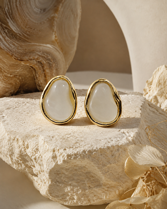 IVORY PEBBLE STUDS
