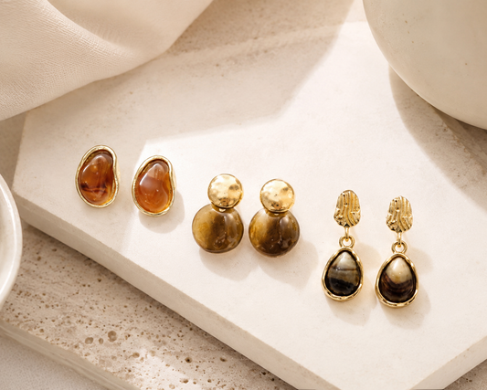 Amber Earth Luxe Earring Trio