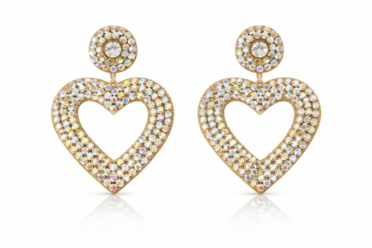 Crystal Whisper Open Heart Earrings