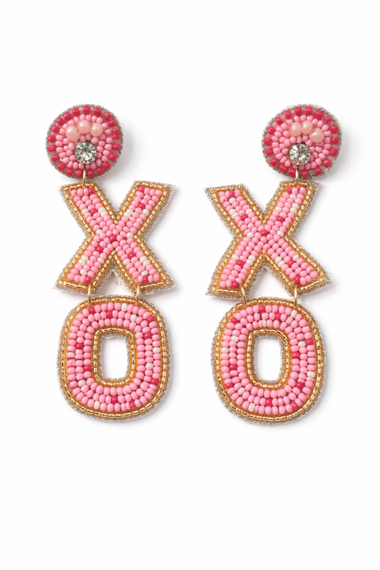 Blush XOXO Beaded Statement Earrings