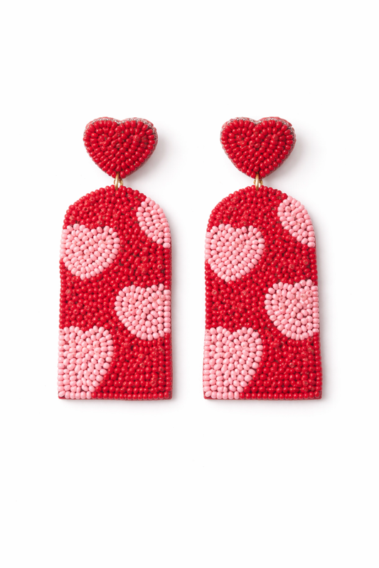 Rose Heart Earrings