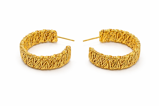 Golden Weave Hoop Earrings