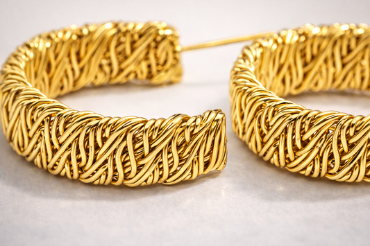 Golden Weave Hoop Earrings