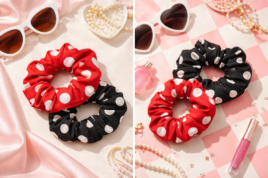 Retro Pop Polka Scrunchie Duo