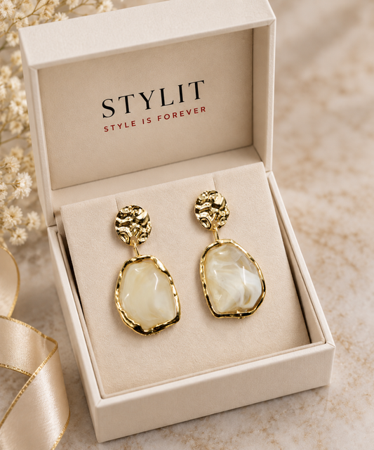 Ivory Aura Drop Earrings