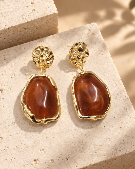 Cocoa Glow Drop Earrings