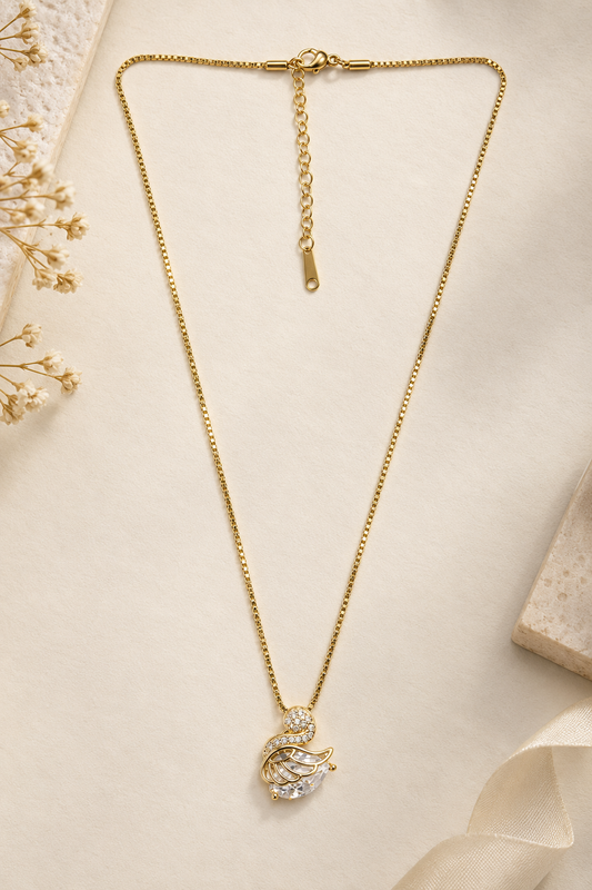 Swan Crystal Glow Necklace