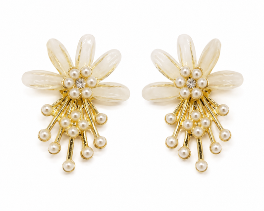 Pearl Bloom Drop Earrings