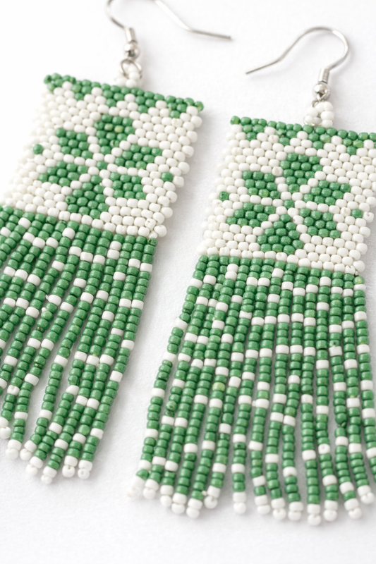 Emerald Fringe Earrings