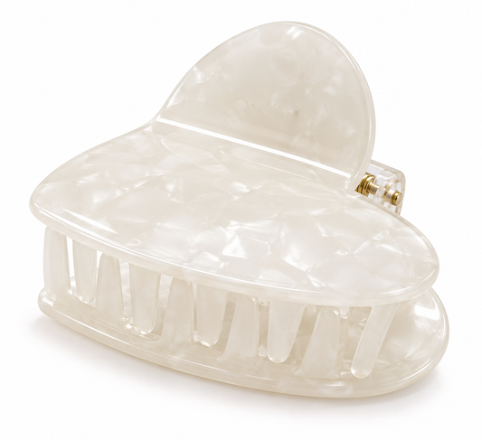 STYLIT Pearl Ivory Sculpted Hair Claw Clip for Women
