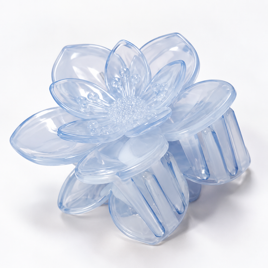 STYLIT Frost Bloom Floral Hair Claw Clip – Icy Blue