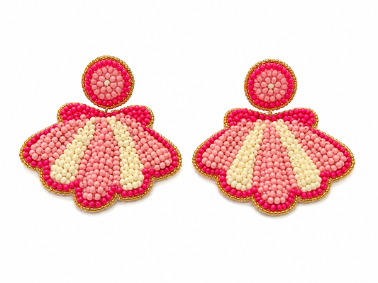 Summer Beaded Shell Earrings