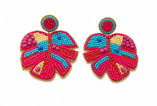 Summer Bloom Hand-Beaded Earrings