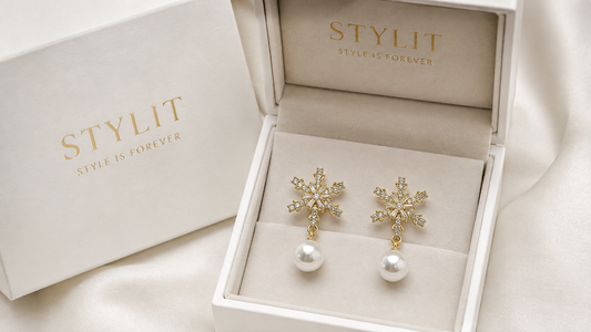 Snow Pearl Crystal Earrings