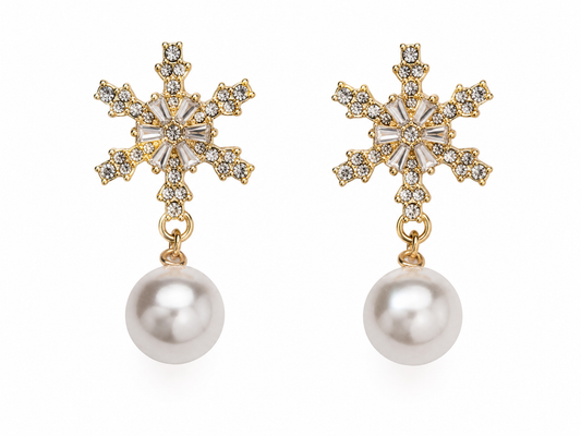 Snow Pearl Crystal Earrings