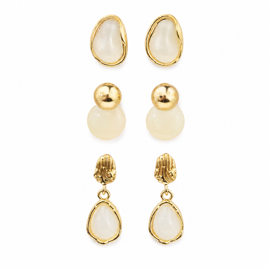 Ivory Muse Trio Earrings