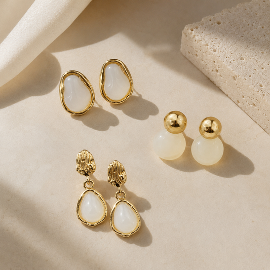 Ivory Muse Trio Earrings