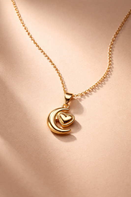Celestia Heart Moon Necklace