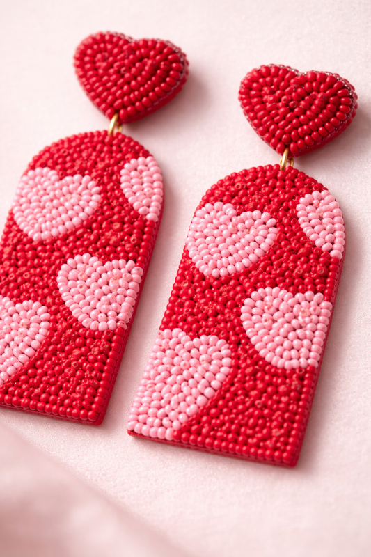 Rose Heart Earrings