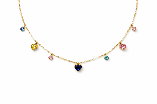 Aurora Heart Cascade Necklace