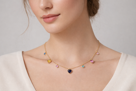 Aurora Heart Cascade Necklace