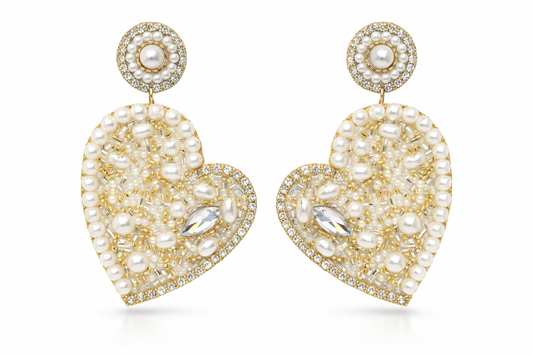 Pearl Royale Heart Earrings
