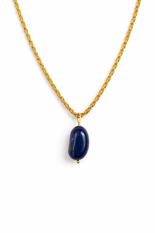 Midnight Lapis Drop Necklace