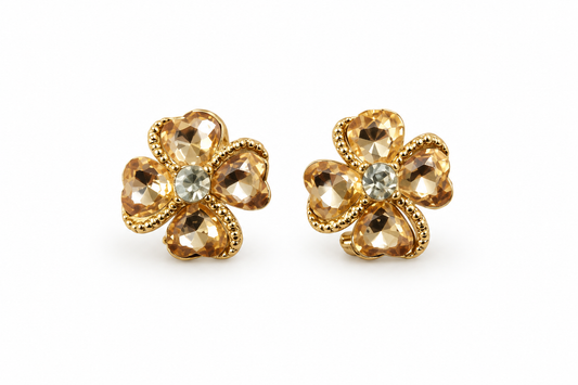 Golden Petal Stud Earrings
