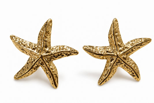 Golden Tide Starfish Stud Earrings