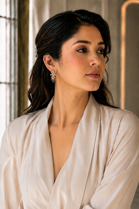 Pearl Bloom Drop Earrings