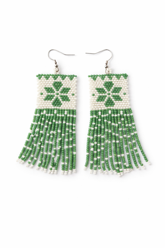 Emerald Fringe Earrings