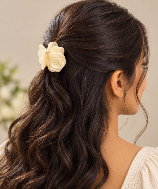 STYLIT Ivory Rose Hair Claw Clip