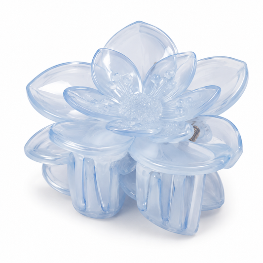 STYLIT Frost Bloom Floral Hair Claw Clip – Icy Blue