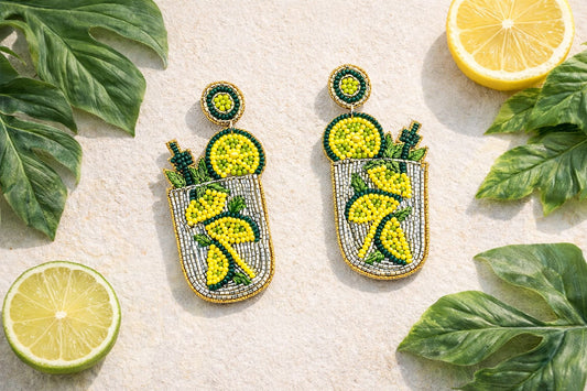 Cocktail Beaded Statement Earrings